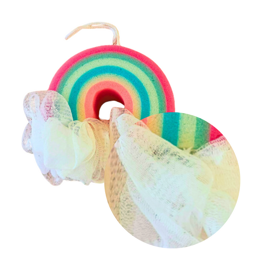 Pink and Blue Rainbow Loofah and Bath Sponge