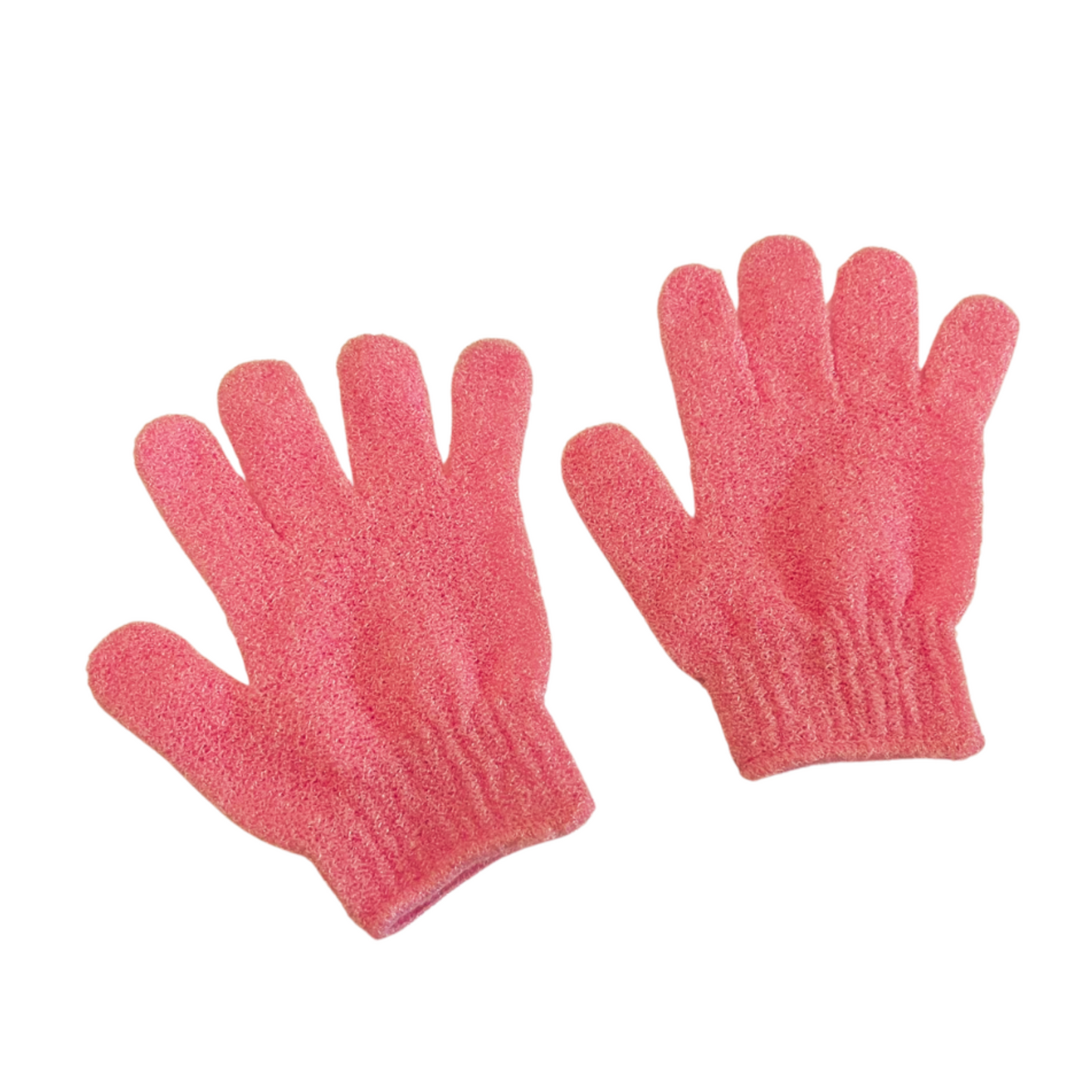 Pink Dual Exfoliating Gloves Wash for Shower Body Scrub/Bath Gloves Exfoliating Mitt Remove Dead Skin Cells