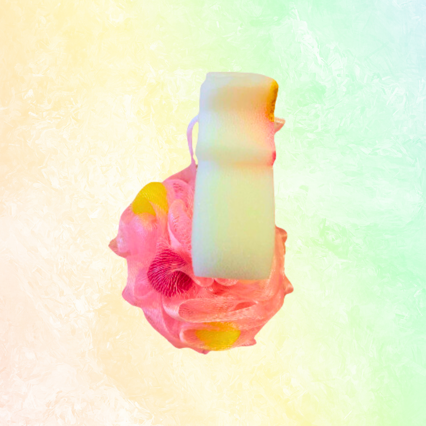 Cute Unicorn Shaped Loofah Bath Sponge, Pink Loofah Exfoliating Mesh Shower Ball Sponge Bath Accessories