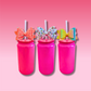 🎀 Dark Pink Bow Glass Can Cup with Lid & Straw | 16 oz