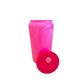 🎀 Dark Pink Bow Glass Can Cup with Lid & Straw | 16 oz