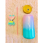 🩷💙 Pink & Blue Bow Glass Can Cup with Lid & Straw | 16 oz