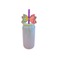 🤍 White Bow Glass Can Cup with Lid & Straw | 16 oz