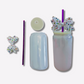 🤍 White Bow Glass Can Cup with Lid & Straw | 16 oz