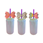 🤍 White Bow Glass Can Cup with Lid & Straw | 16 oz