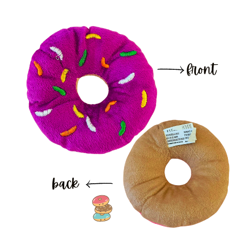 Donut Toy for Doggies - Plush Pet Toy Donuts with Squeakers Dog Chew Toy Indoor Interactive Puppy Toys Pet Supplies Accessories