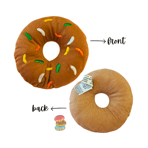 Donut Toy for Doggies - Plush Pet Toy Donuts with Squeakers Dog Chew Toy Indoor Interactive Puppy Toys Pet Supplies Accessories