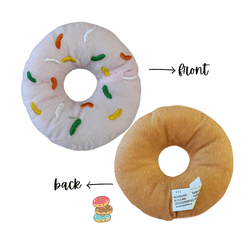 Donut Toy for Doggies - Plush Pet Toy Donuts with Squeakers Dog Chew Toy Indoor Interactive Puppy Toys Pet Supplies Accessories