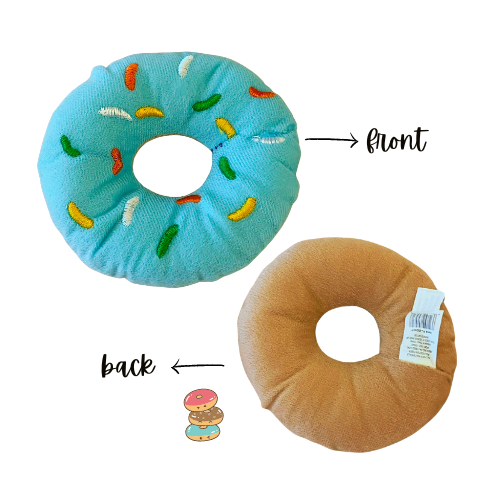 Donut Toy for Doggies - Plush Pet Toy Donuts with Squeakers Dog Chew Toy Indoor Interactive Puppy Toys Pet Supplies Accessories