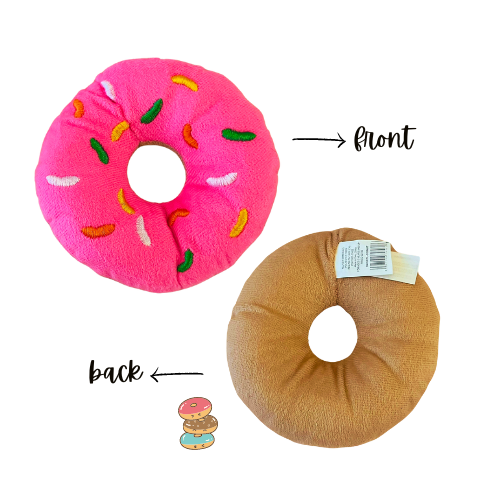 Donut Toy for Doggies - Plush Pet Toy Donuts with Squeakers Dog Chew Toy Indoor Interactive Puppy Toys Pet Supplies Accessories