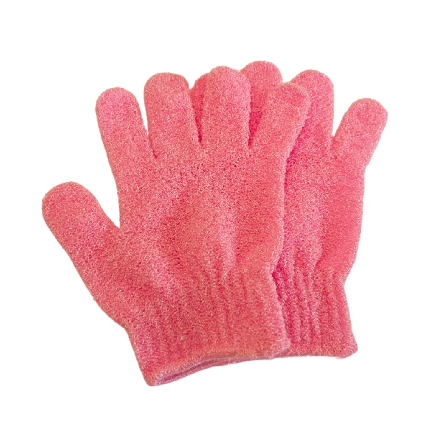 Pink Dual Exfoliating Gloves Wash for Shower Body Scrub/Bath Gloves Exfoliating Mitt Remove Dead Skin Cells