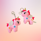 🦄 Pink Plush Unicorn Keychain Charm