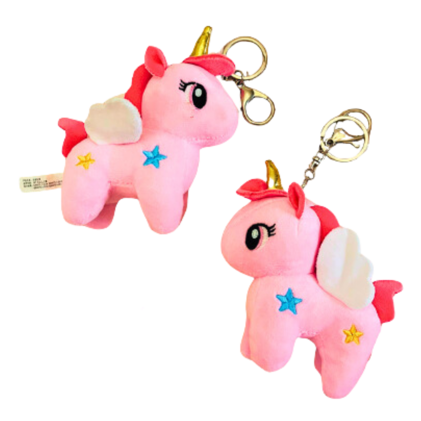 Cute Pink Mini Stuffed Animal Toy Unicorn Keychain, Pink Plush Accessories Car Key Backpack Charm Keychain