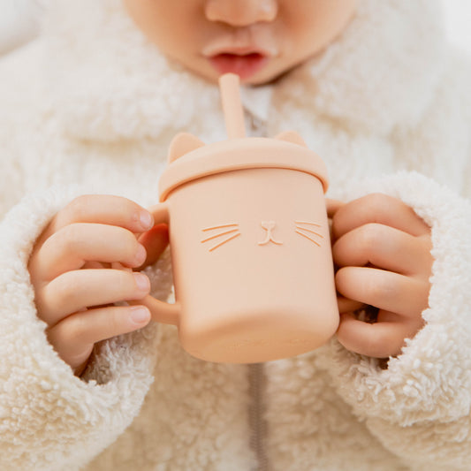 cute cat baby feeding cup