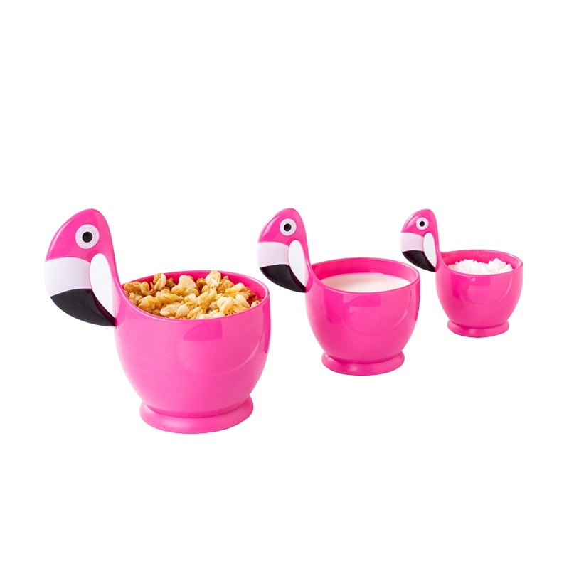 Kitsch'n Glam Flamingo Measuring Cups - Ceramic - Stackable Set of