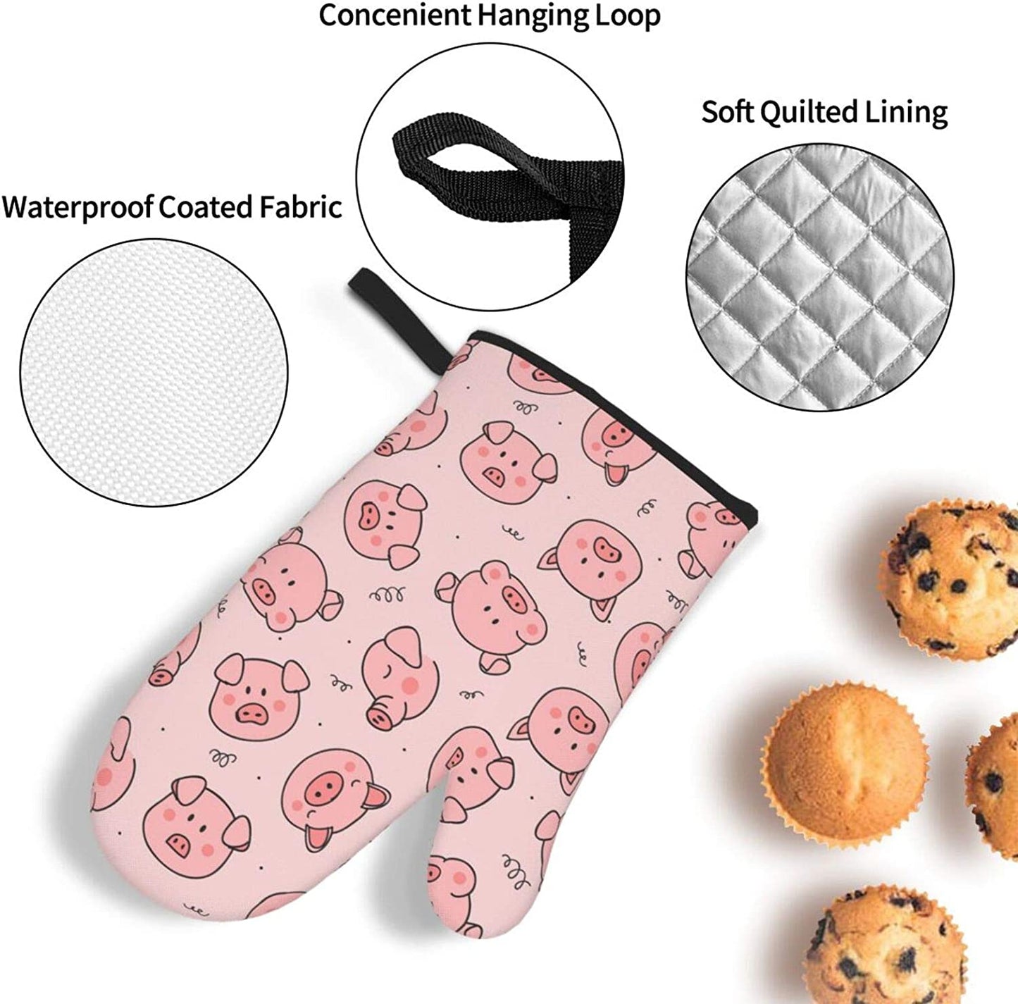 Cute Pink Pig Heat Resistant Oven Mitts – HappyMargaritas