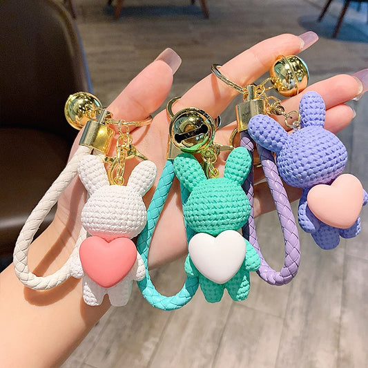 cute bunny car keychain