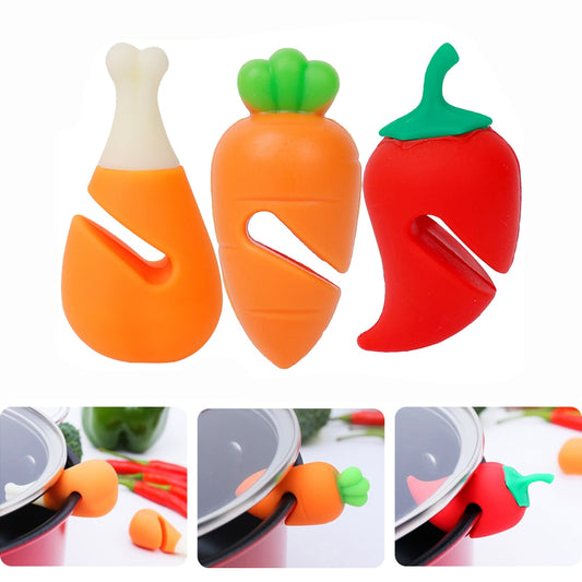 cute silicone pot lid clips handle