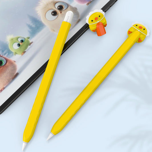 cute yellow duct apple pencil