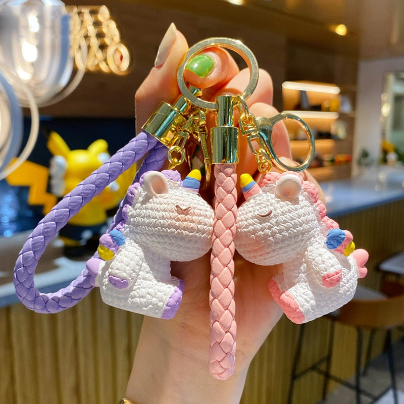 cute unicorn car keychain