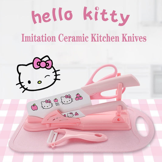 cute kitty knife set