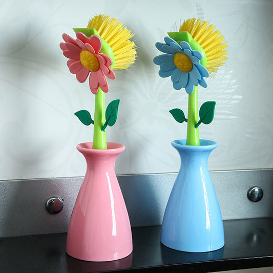 cute flower cleaning brush